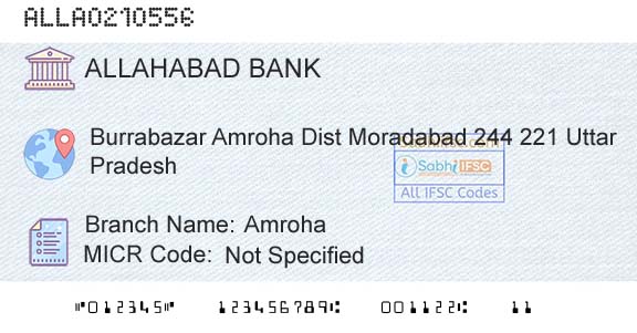 Allahabad Bank AmrohaBranch 
