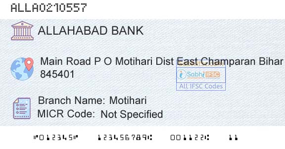 Allahabad Bank MotihariBranch 