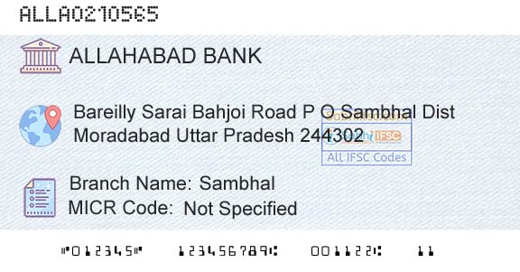 Allahabad Bank SambhalBranch 