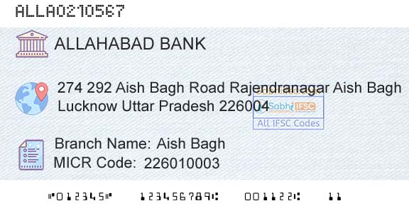 Allahabad Bank Aish BaghBranch 