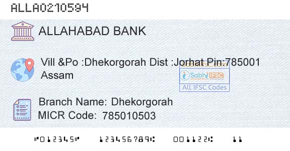 Allahabad Bank DhekorgorahBranch 