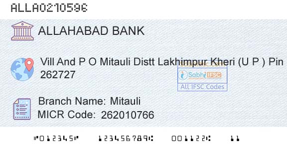 Allahabad Bank MitauliBranch 