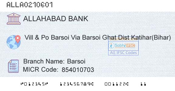 Allahabad Bank BarsoiBranch 