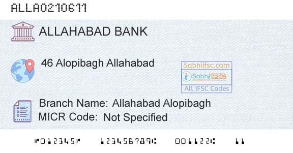 Allahabad Bank Allahabad AlopibaghBranch 