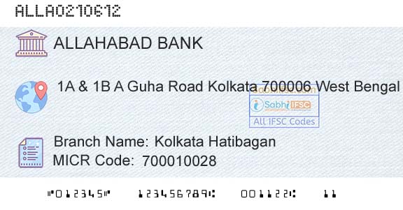 Allahabad Bank Kolkata HatibaganBranch 
