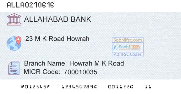 Allahabad Bank Howrah M K RoadBranch 
