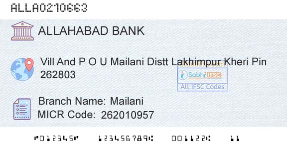 Allahabad Bank MailaniBranch 