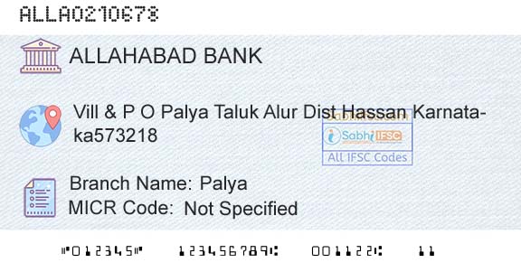 Allahabad Bank PalyaBranch 