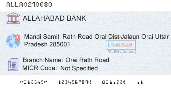 Allahabad Bank Orai Rath RoadBranch 