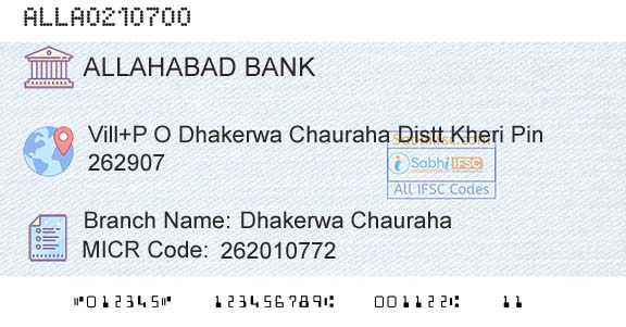 Allahabad Bank Dhakerwa ChaurahaBranch 