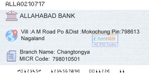 Allahabad Bank ChangtongyaBranch 