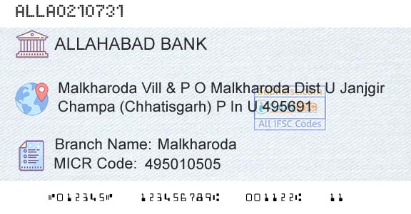 Allahabad Bank MalkharodaBranch 