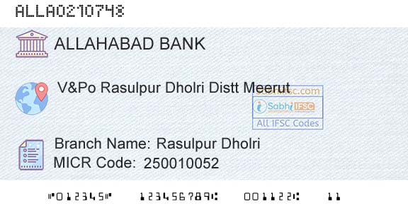 Allahabad Bank Rasulpur DholriBranch 