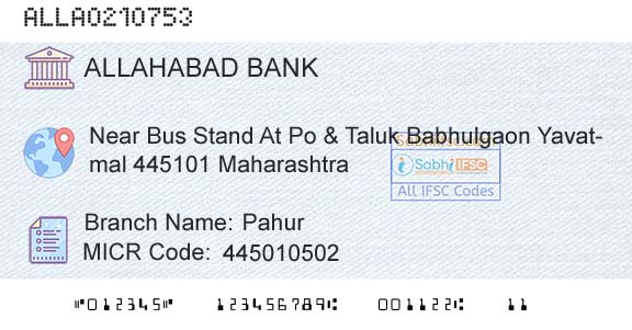 Allahabad Bank PahurBranch 