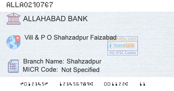 Allahabad Bank ShahzadpurBranch 