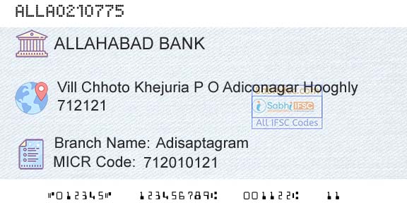 Allahabad Bank Adisaptagram Branch 
