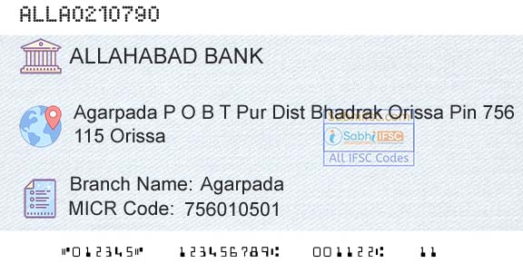 Allahabad Bank AgarpadaBranch 