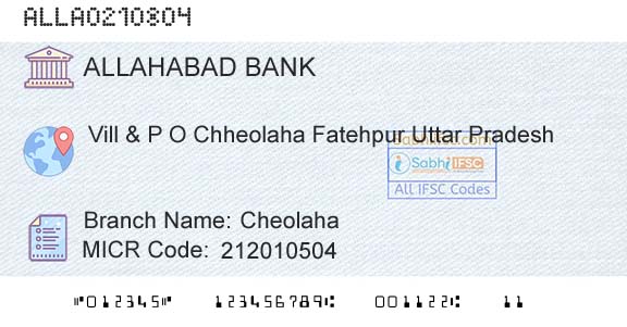 Allahabad Bank CheolahaBranch 