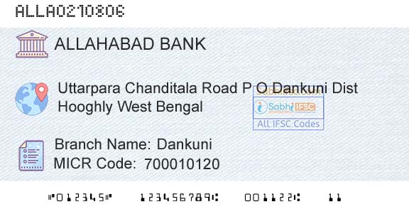 Allahabad Bank DankuniBranch 