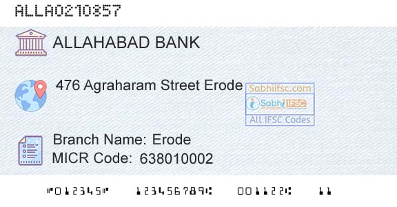 Allahabad Bank ErodeBranch 