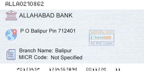 Allahabad Bank BalipurBranch 