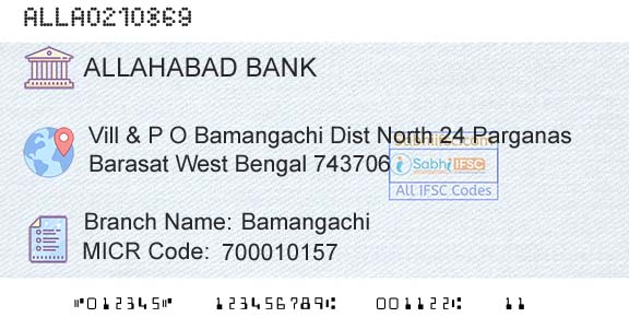 Allahabad Bank BamangachiBranch 