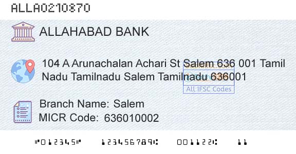 Allahabad Bank SalemBranch 