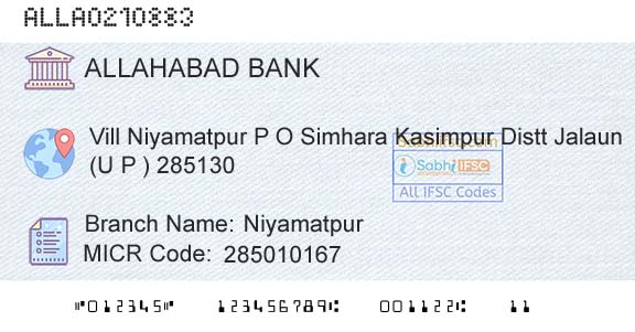 Allahabad Bank NiyamatpurBranch 