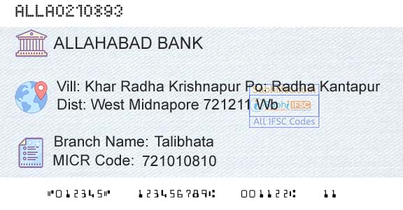 Allahabad Bank TalibhataBranch 