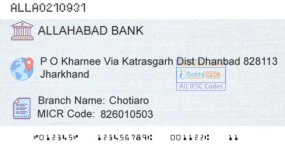 Allahabad Bank ChotiaroBranch 