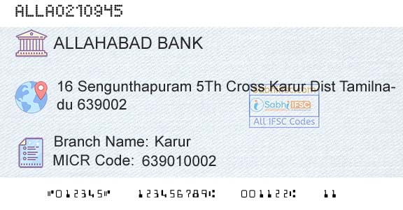 Allahabad Bank KarurBranch 