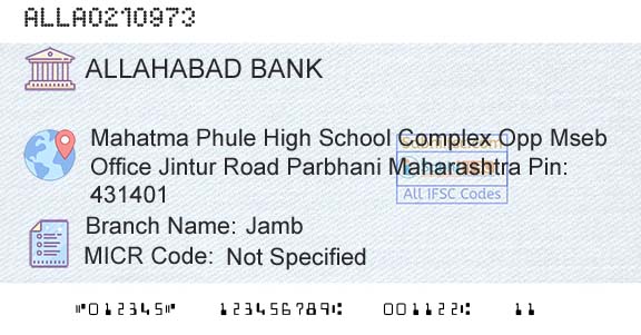 Allahabad Bank JambBranch 