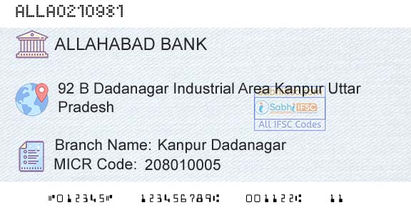 Allahabad Bank Kanpur DadanagarBranch 
