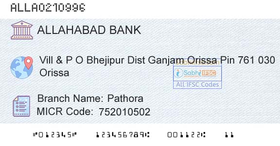 Allahabad Bank PathoraBranch 