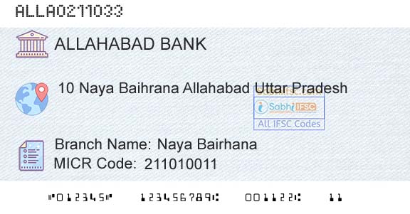 Allahabad Bank Naya BairhanaBranch 