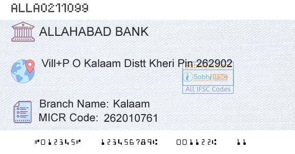 Allahabad Bank KalaamBranch 