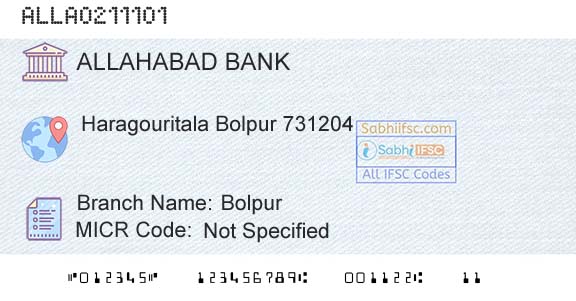 Allahabad Bank BolpurBranch 