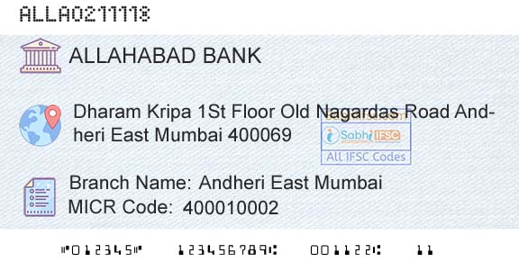 Allahabad Bank Andheri East MumbaiBranch 