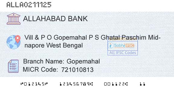 Allahabad Bank GopemahalBranch 
