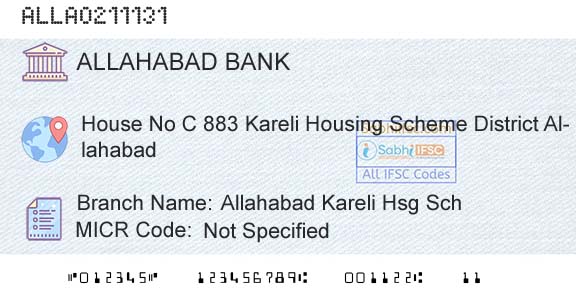 Allahabad Bank Allahabad Kareli Hsg Sch Branch 