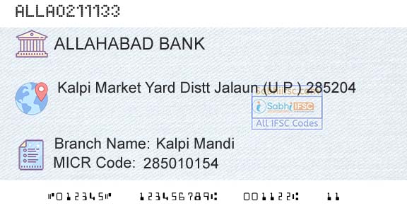 Allahabad Bank Kalpi MandiBranch 