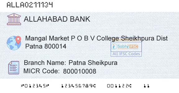 Allahabad Bank Patna SheikpuraBranch 