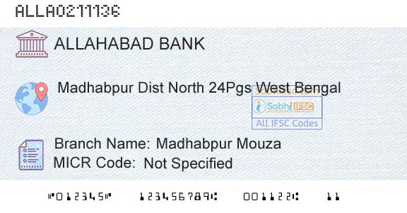 Allahabad Bank Madhabpur Mouza Branch 