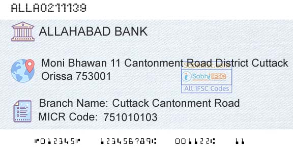 Allahabad Bank Cuttack Cantonment RoadBranch 