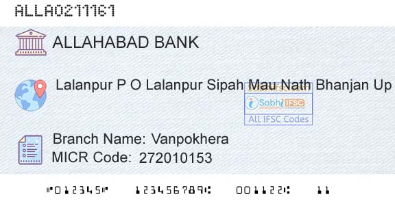 Allahabad Bank Vanpokhera Branch 