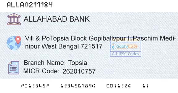 Allahabad Bank TopsiaBranch 