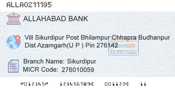 Allahabad Bank SikurdipurBranch 