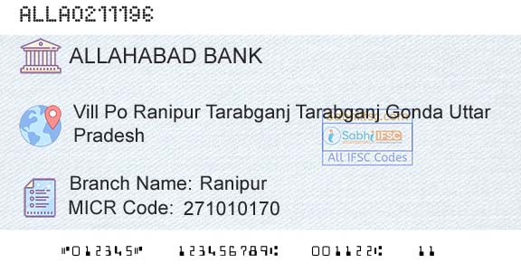 Allahabad Bank RanipurBranch 