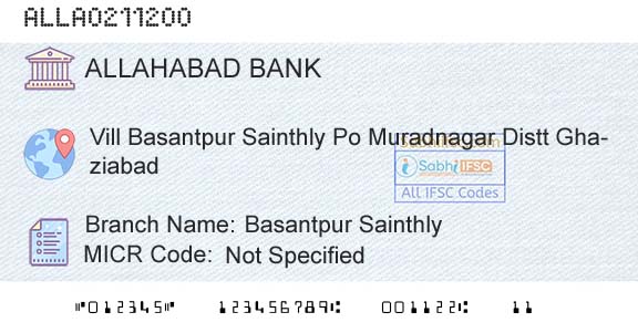 Allahabad Bank Basantpur SainthlyBranch 