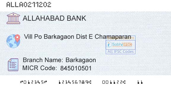 Allahabad Bank Barkagaon Branch 